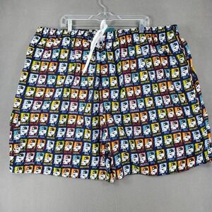Big Dogs‎ Swim Trunks Mens 4X Multicolor Graphic All Over Print Mesh Lined 90s